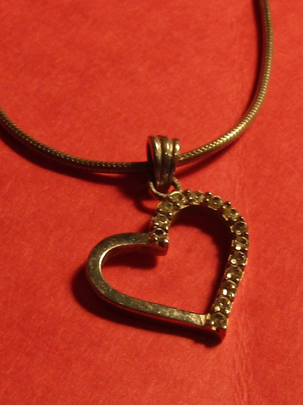 Signed "S925 Italy YLSY" Sterling Silver HEART PENDANT AND 15" CHAIN NECKLACE